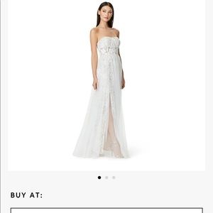 Aidan By Aidan Mattox Strapless
Embroidered Gown In Ivory Nude